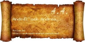 Andrásek Andrea névjegykártya