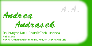 andrea andrasek business card